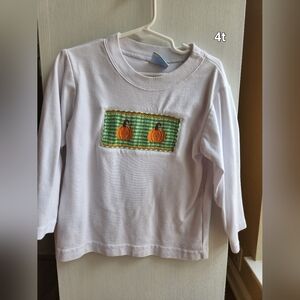 Pumpkin smocked shirt